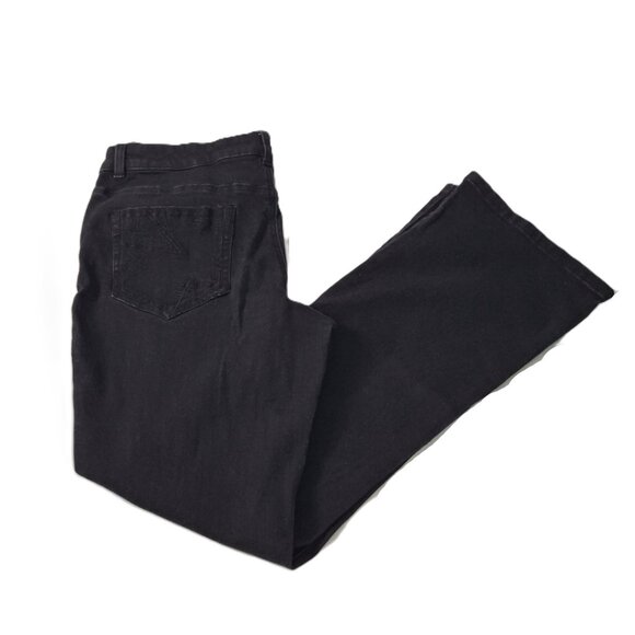 Jeaniologie Womens Bootcut Mid Rise Jeans Size 12 Black Wash Vintage - Picture 5 of 13